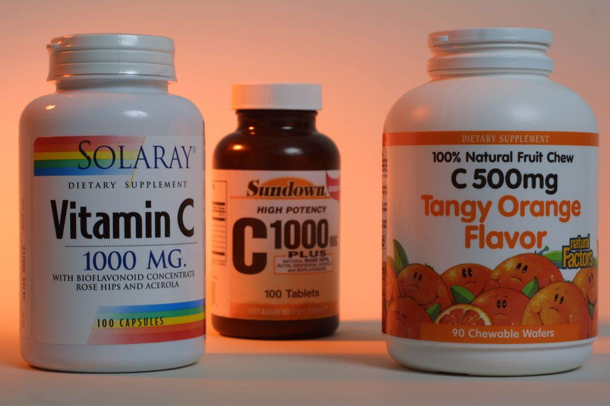 Vitamin C bottles were on display in Miami, Florida on June 15, 2001. (Joe Raedle/Getty Images)