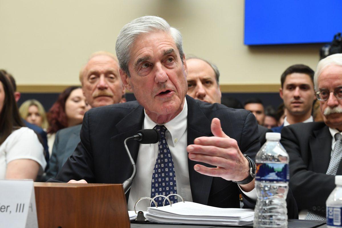 Former special counsel Robert Mueller testifies before the House Select Committee on Intelligence hearing on Capitol Hill in Washington on July 24, 2019. (Jim Watson/AFP/Getty Images)