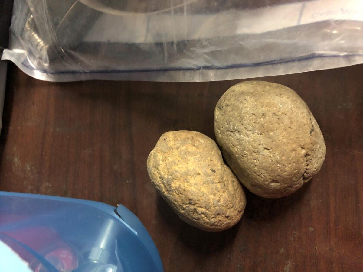 Rocks that were thrown at police in Portland and injured police officers on Aug. 15, 2020. (Portland Police Bureau)