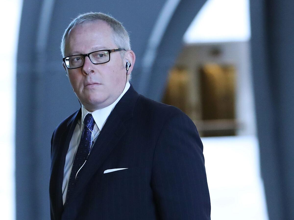 Former Trump campaign official Michael Caputo arrives at the Hart Senate Office building to be interviewed by Senate Intelligence Committee staffers, in Washington on May 1, 2018. (Mark Wilson/Getty Images)