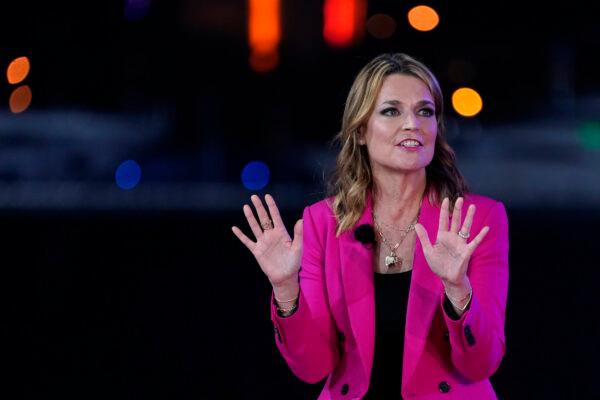Moderator Savannah Guthrie speaks during an NBC News Town Hall with President Donald Trump at Perez Art Museum Miami, in Miami, on Oct. 15, 2020. (AP Photo/Evan Vucci)