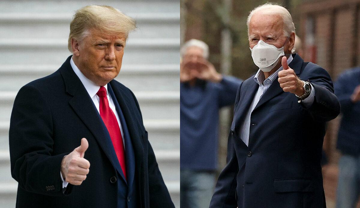 President Donald Trump, left, and Democratic presidential nominee Joe Biden in file photographs. (Getty Images)
