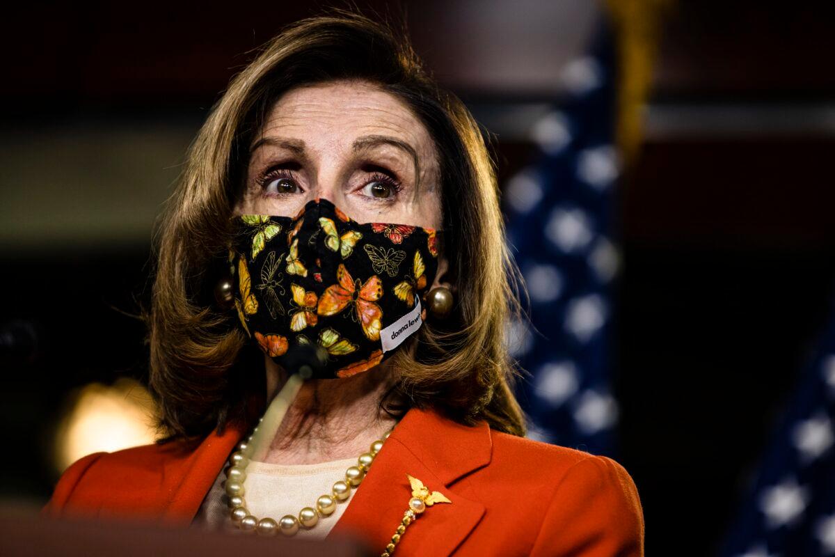 House Speaker Nancy Pelosi (D-Calif.) is seen in Washington on Jan. 15, 2021. (Samuel Corum/Getty Images)