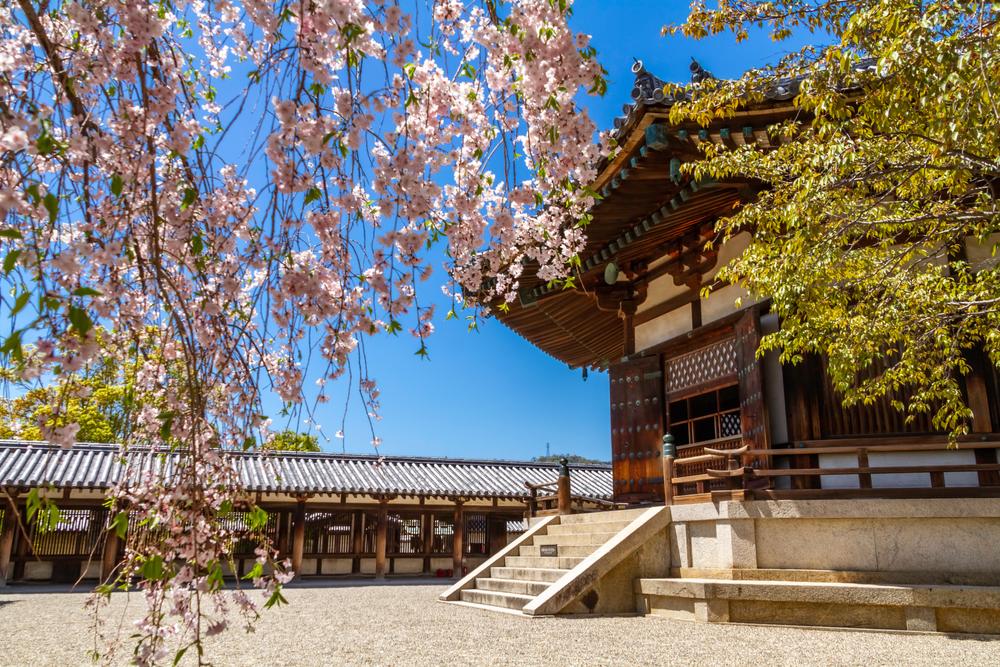 The octagonal Hall of Dreams (Yumedono, R) of Horyuji Temple. (Picotan/Shutterstock.com)