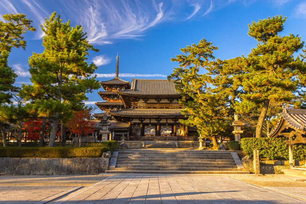 The middle gate (Chumon) is the main entrance to Horyuji Temple. (Luciano Mortula - LGM/Shutterstock.com)