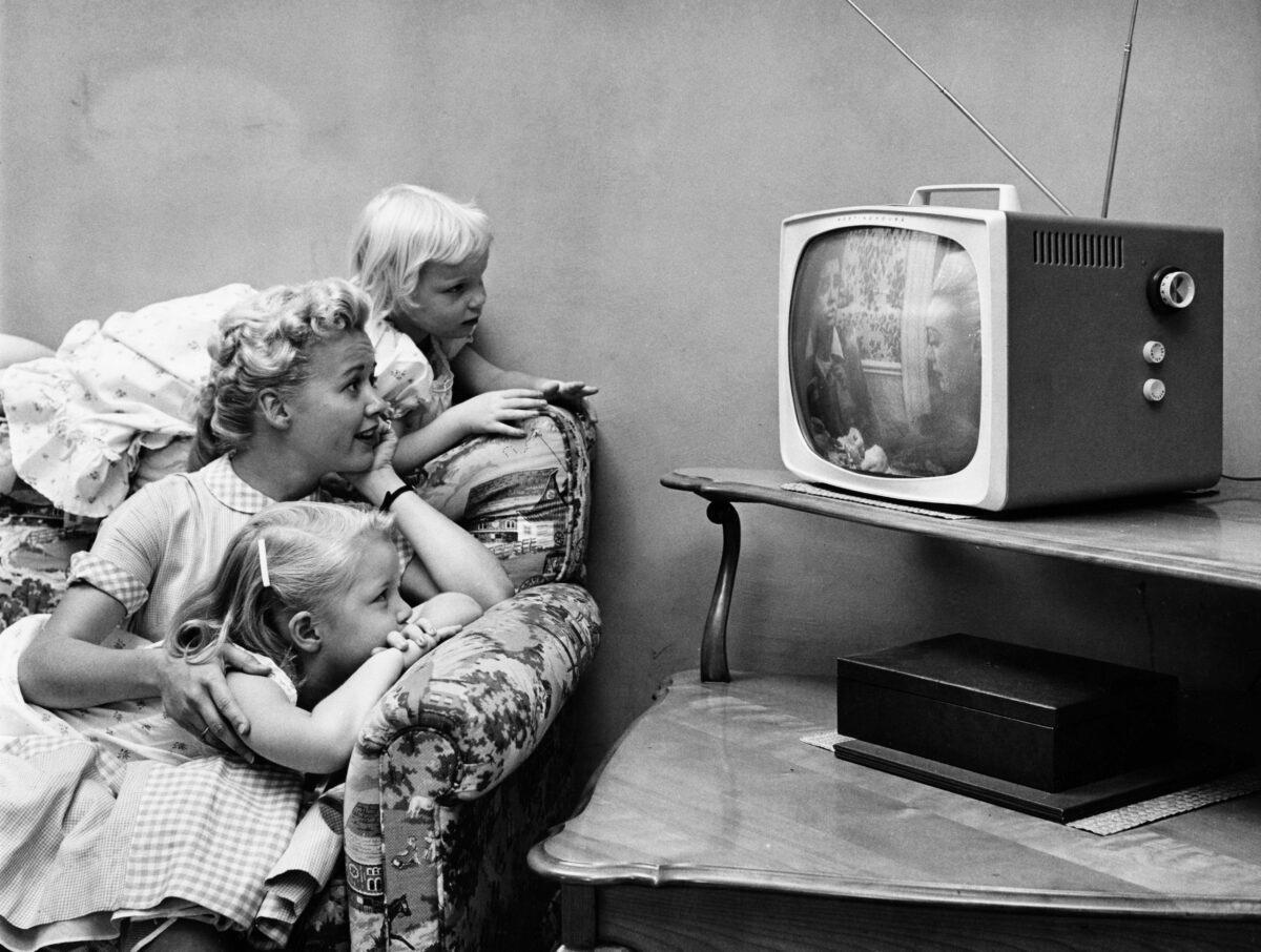 A family watching television in their home in the 1950s. (Archive Photos/Getty Images)