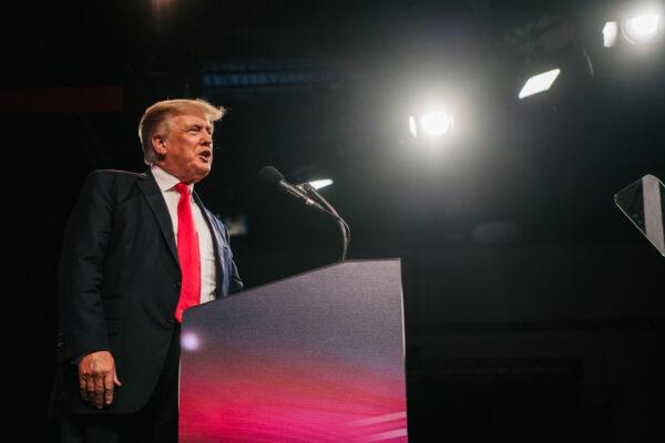 Former President Donald Trump speaks during the Conservative Political Action Conference (CPAC) held at the Hilton Anatole in Dallas, on July 11, 2021. (Brandon Bell/Getty Images)
