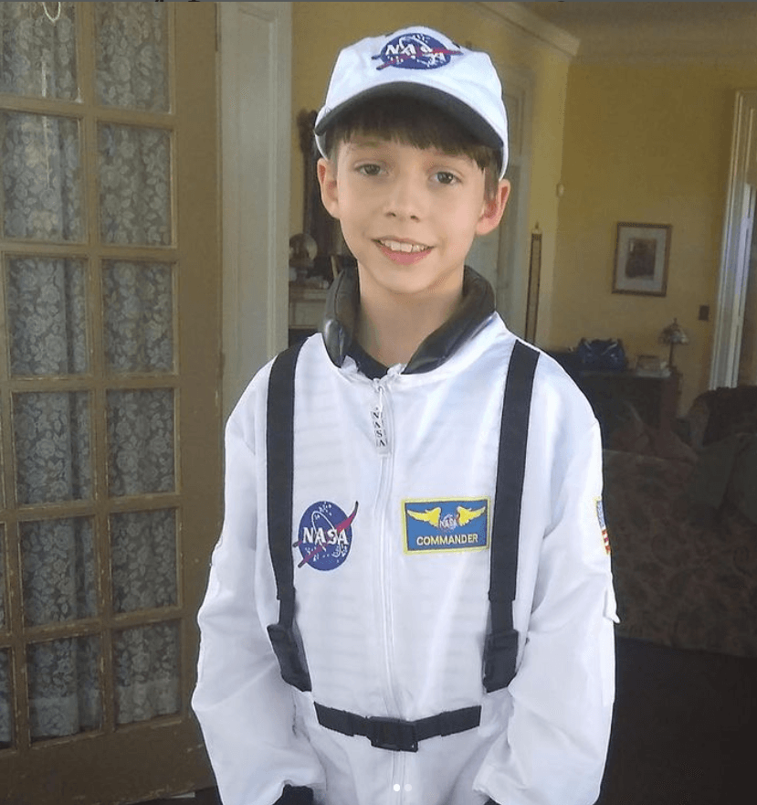 Thunder in his "NASA" suit that Serennah sent him for Christmas. (Courtesy of <a href="https://www.youtube.com/channel/UCOwrQk7RgfC-JYnViBnUQMQ">College by Twelve</a>)