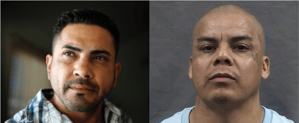 Victims like Marcus Calvillo, left, face nightmares. Right, the illegal alien convict who stole his identity. (Tony Gutierrez/AP Photo; Kansas Department of Corrections via AP)