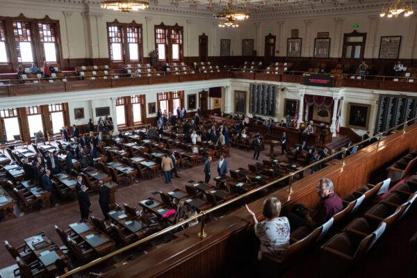 Texas state representatives and visitors are gathered in the House chamber on the first day of the 87th Legislature's special session at the State Capitol in Austin, Texas, on July 8, 2021. (Tamir Kalifa/Getty Images)