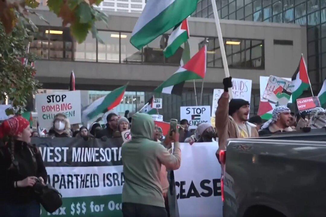 Pro-Palestinian Protesters Flood Area Near Biden Fundraising Event in Minneapolis