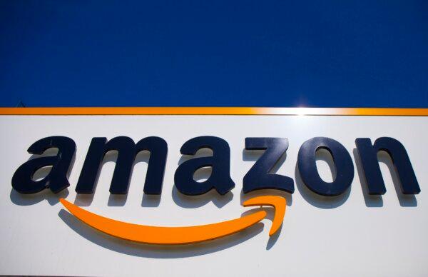 The Amazon logo is seen in Douai, northern France, on April 16, 2020. (Michel Spingler/AP Photo)