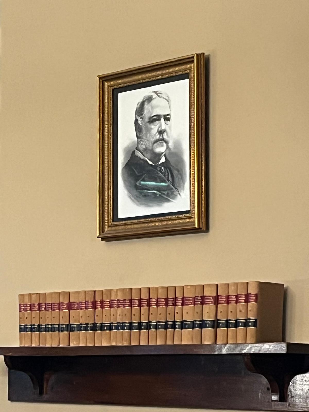 Judge Parker was an avid reader, and he had a portrait of President Chester Arthur in his office. (Fort Smith National Historic Site)