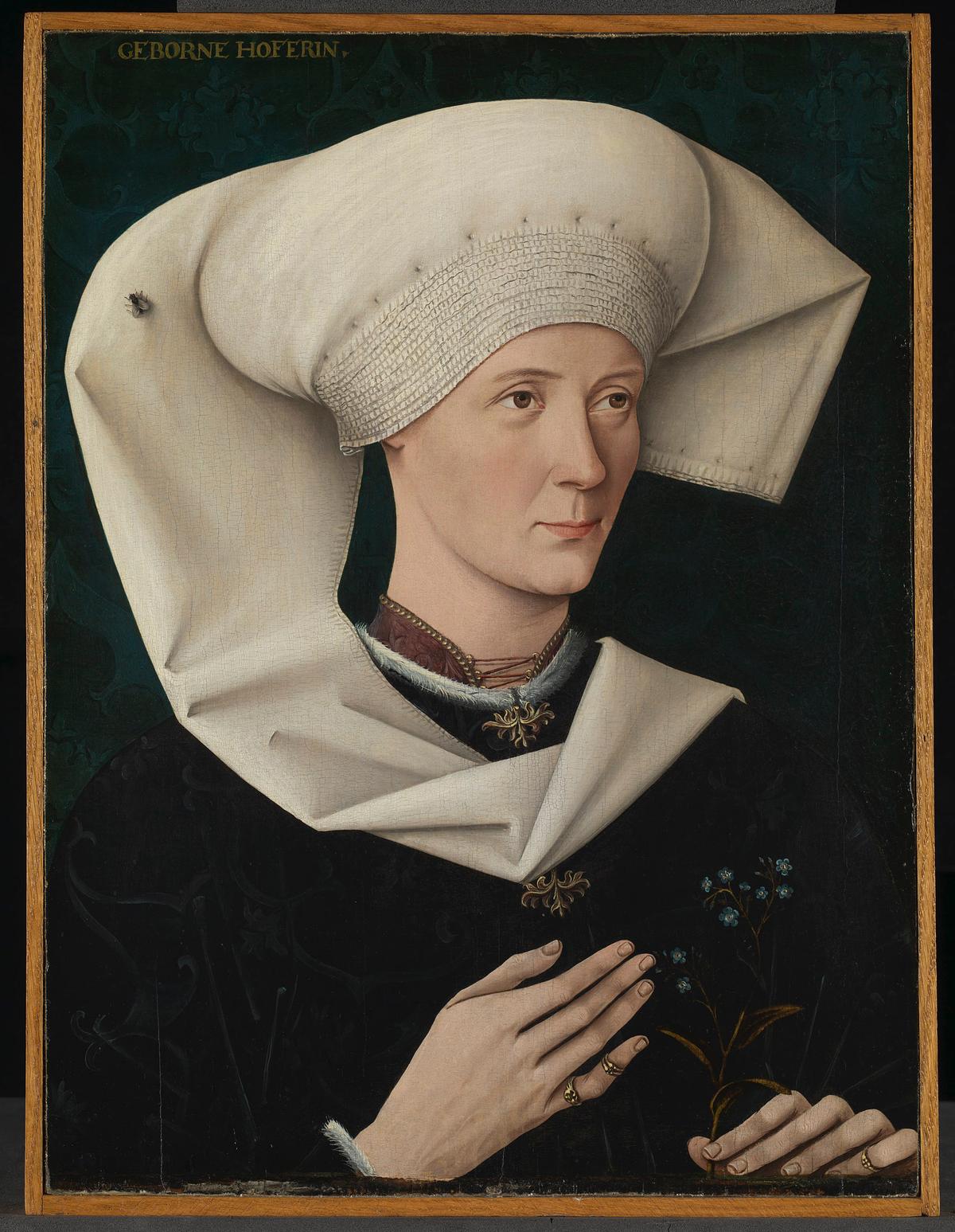 The 15th-century painting "Portrait of a Woman from the Hofer Family" at London's National Gallery. (NG722 Portrait of a Woman of the Hofer Family by Swabian about 1470 © The National Gallery, London)