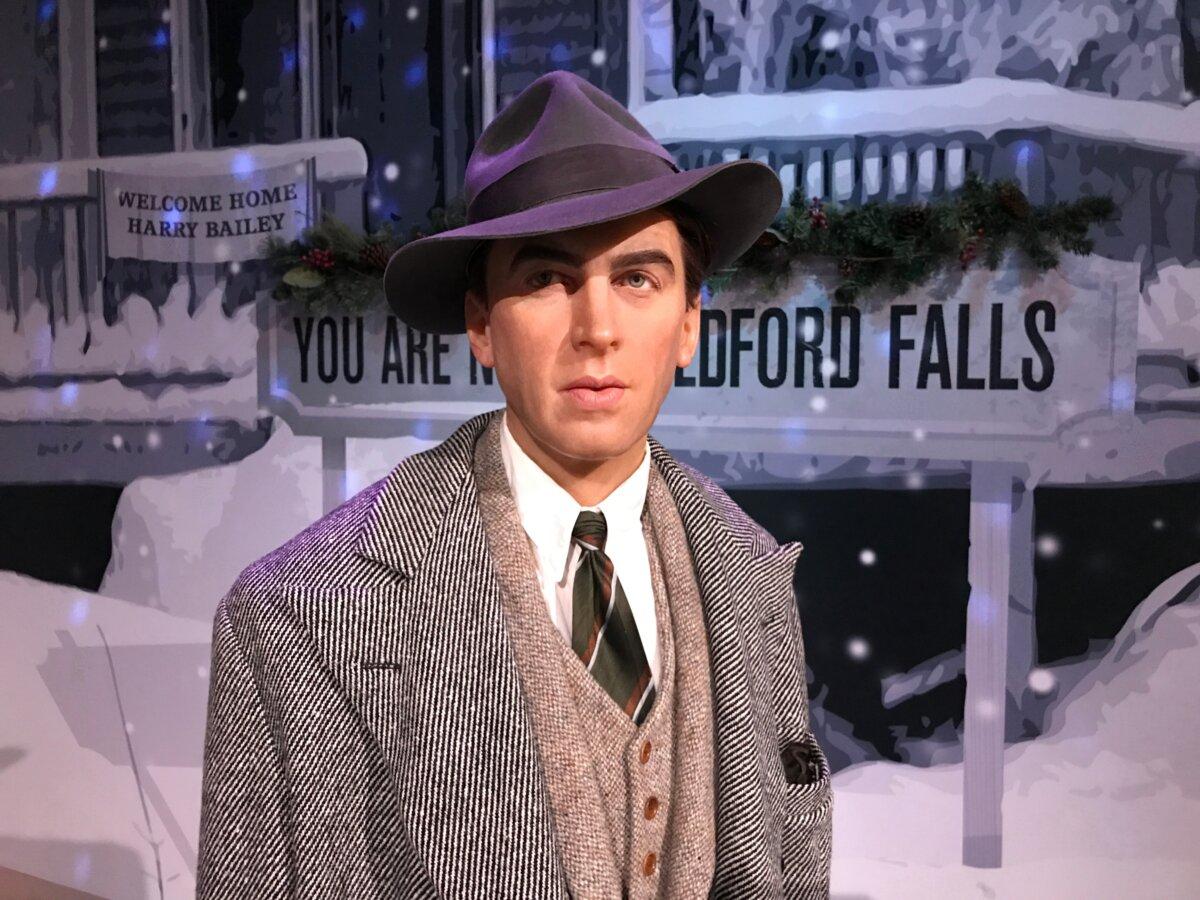 Jimmy Stewart figure as George Bailey in It’s a Wonderful Life at Madame Tussaud’s in Hollywood, California Aug. 3, 2019. (Jeff Bukowski/Shutterstock)