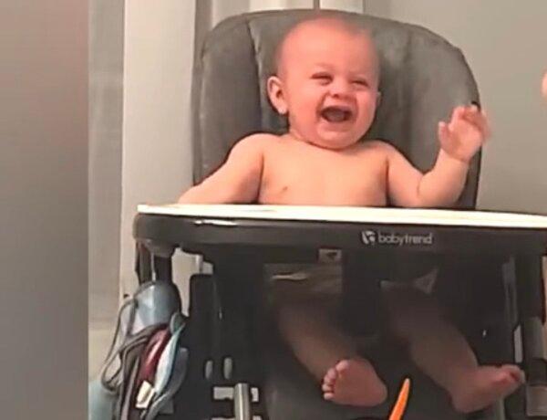 Baby Hysterically Laughing at Mom’s Fake Sneezes