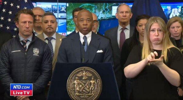 NYC Mayor Eric Adams Holds Press Briefing About Earthquake